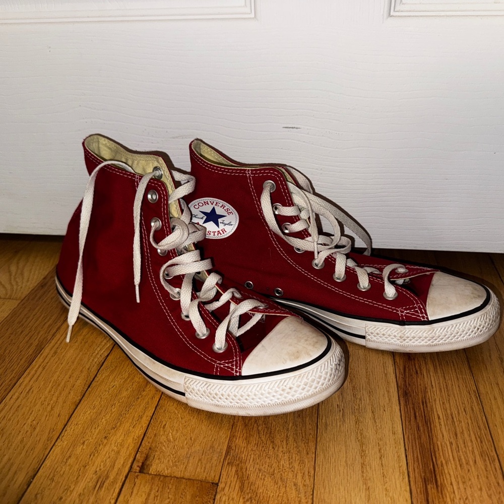 Red high top Converse